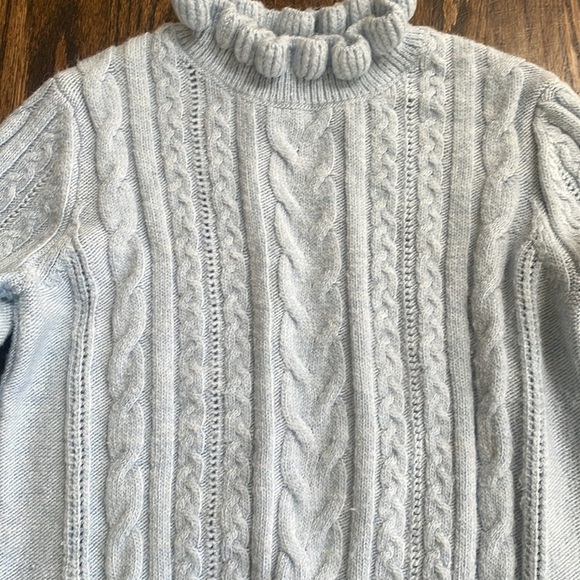 H&M Light Blue Cable Knit Turtleneck Sweater - Picture 4 of 11